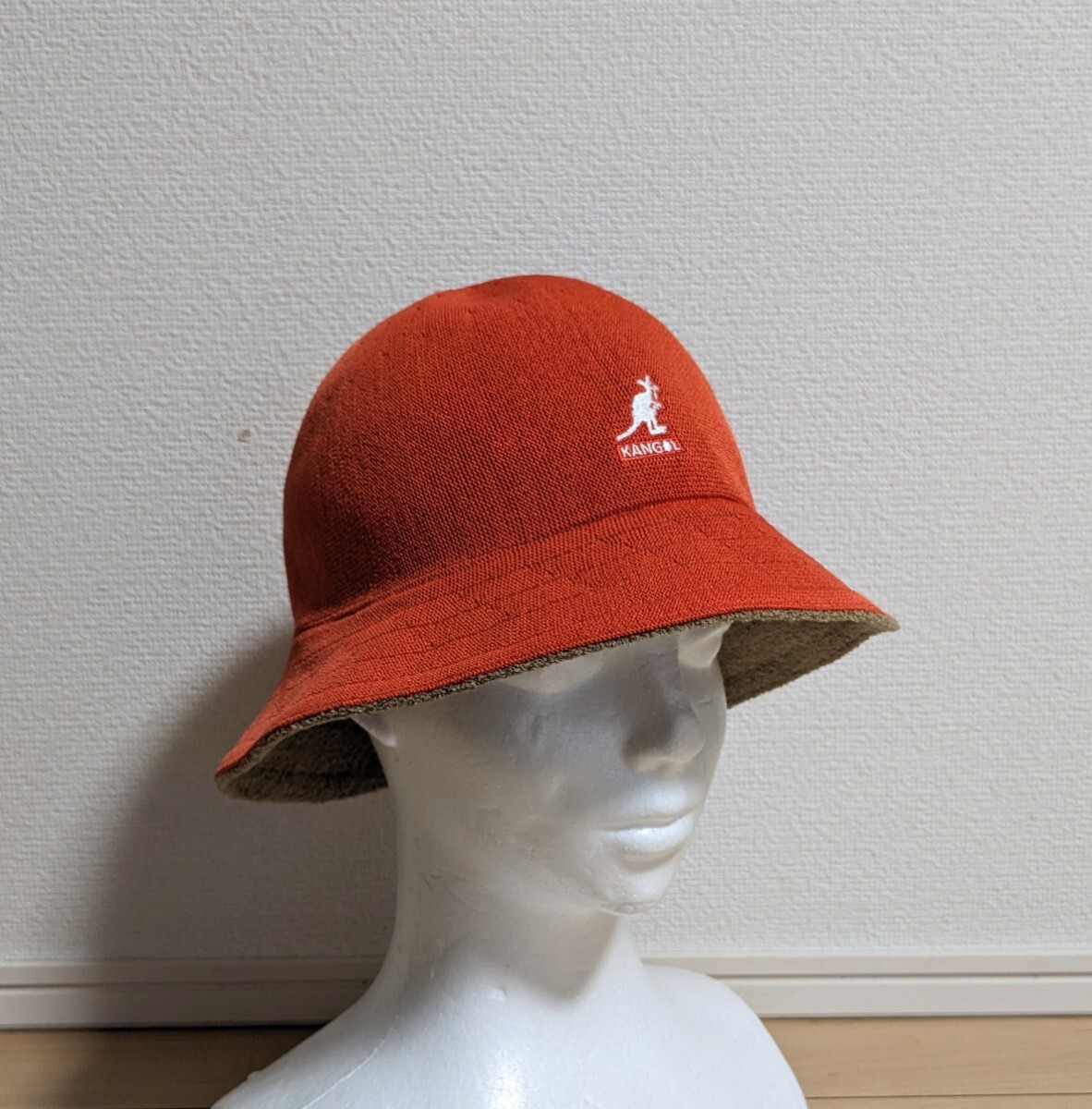 M 美品 KANGOL Flip It Rev Casual カンゴール バケットハット リバーシブル ベージュ オレンジ ベルハット ハット ベル型_画像3