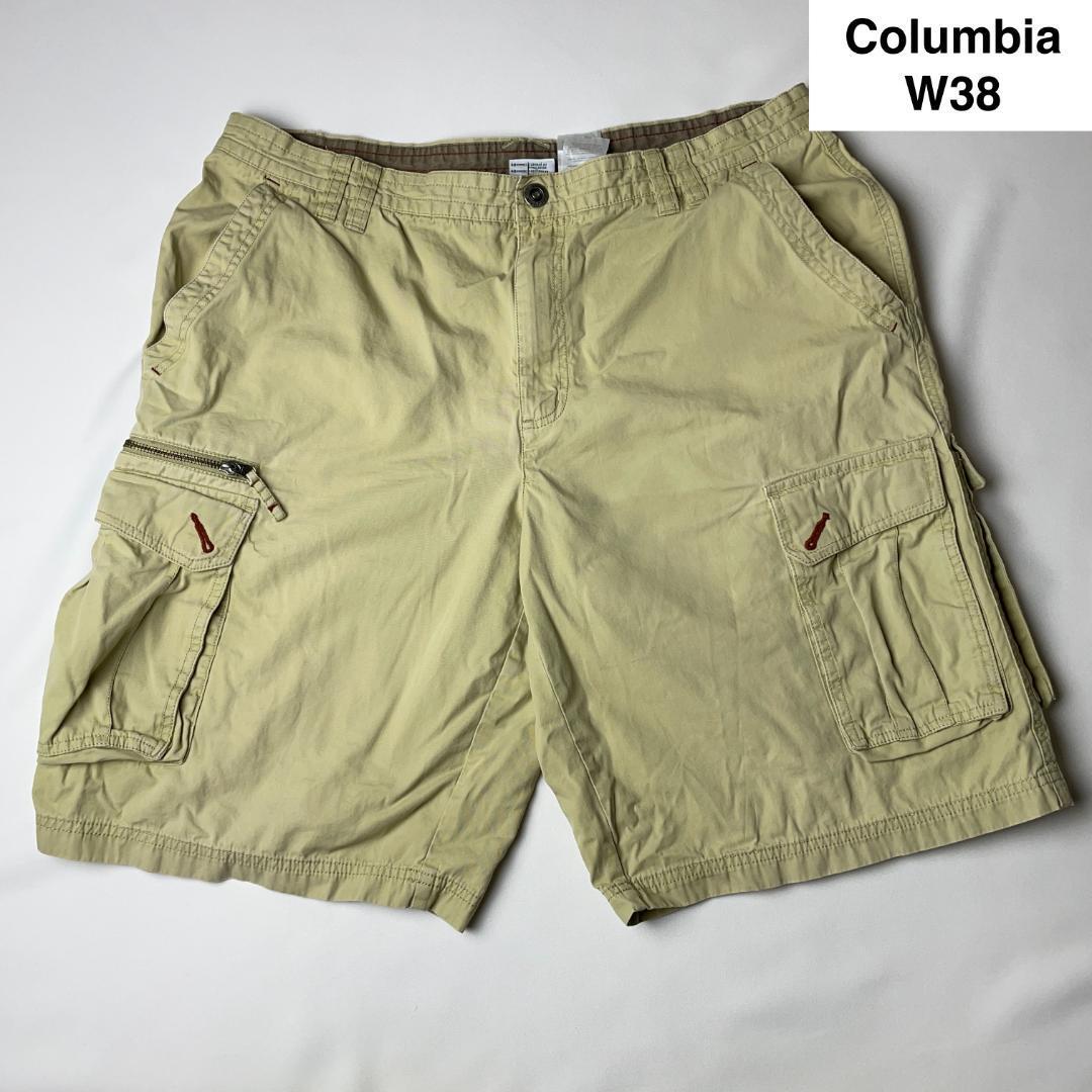 Colombia コロンビア ハーフパンツ カーゴパンツ ショートパンツ 半ズボン クリーム色 ベージュ 古着 w38 メンズ_画像1