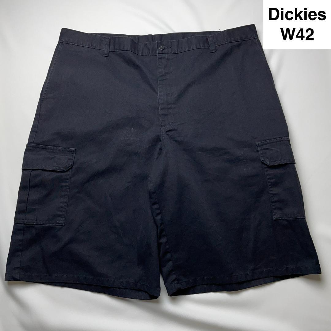 Dickies ディッキーズw42 ショートパンツ ハーフパンツ 半ズボン カーゴパンツ 黒 ブラック メンズ 極太 古着 ディッキース オーバーサイズ