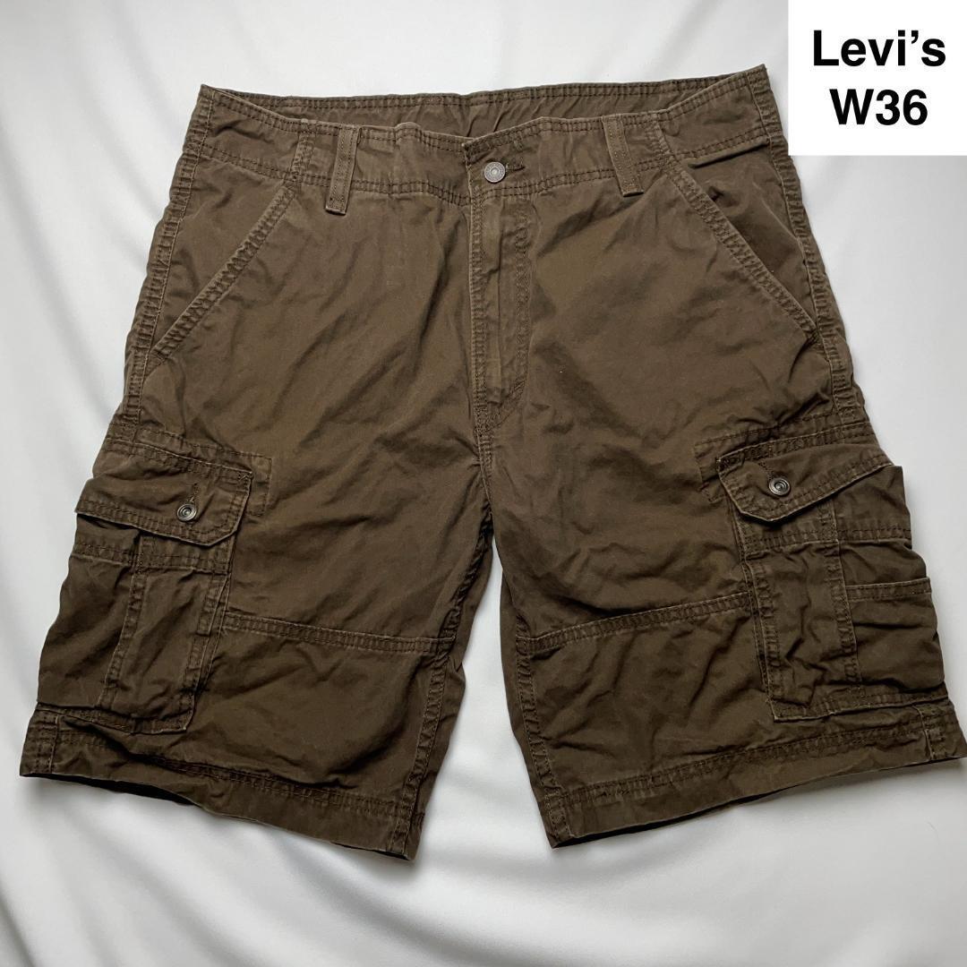Levi's リーバイス ショートパンツ ハーフパンツ カーゴパンツ w36 古着 茶色 ブラウン オーバーサイズ メンズ 半ズボン levis ワーク_画像1