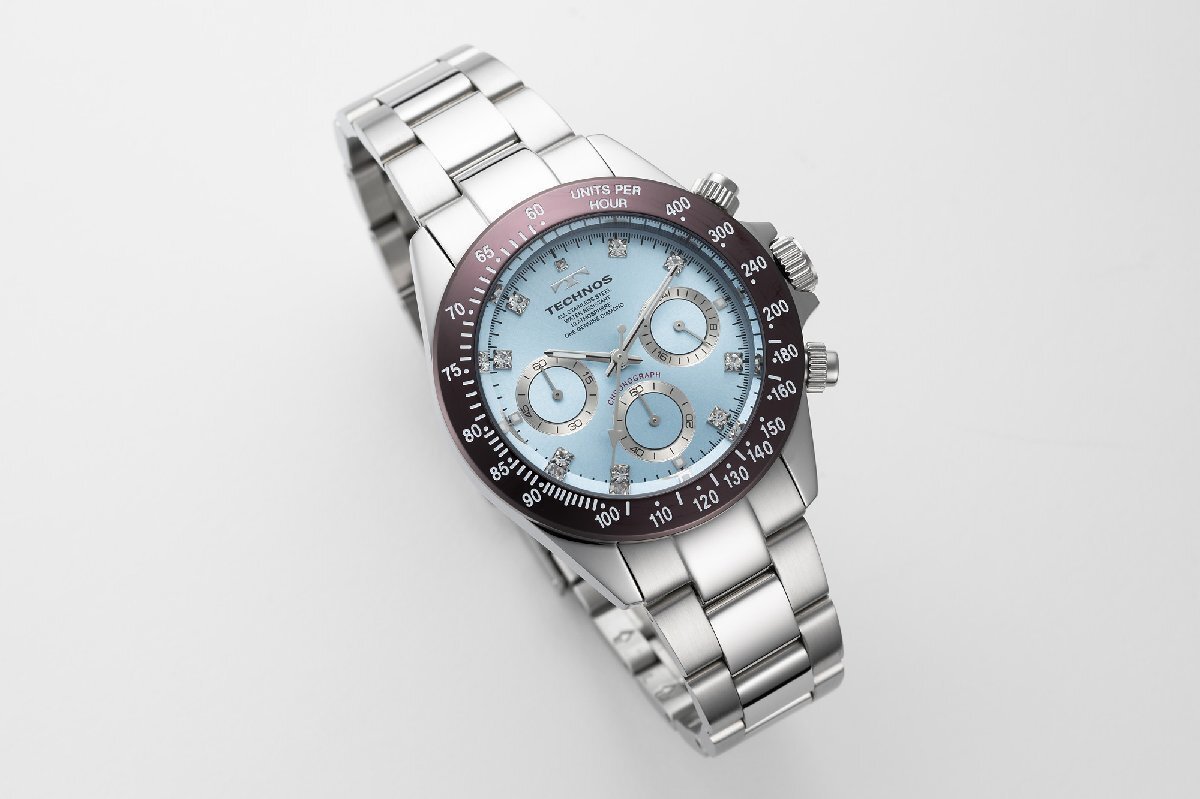 [ our shop limited goods ] new goods domestic regular goods TECHNOS Tecnos men's watch wristwatch [ natural diamond ice blue blue ]100m10 atmospheric pressure waterproof Divers ...