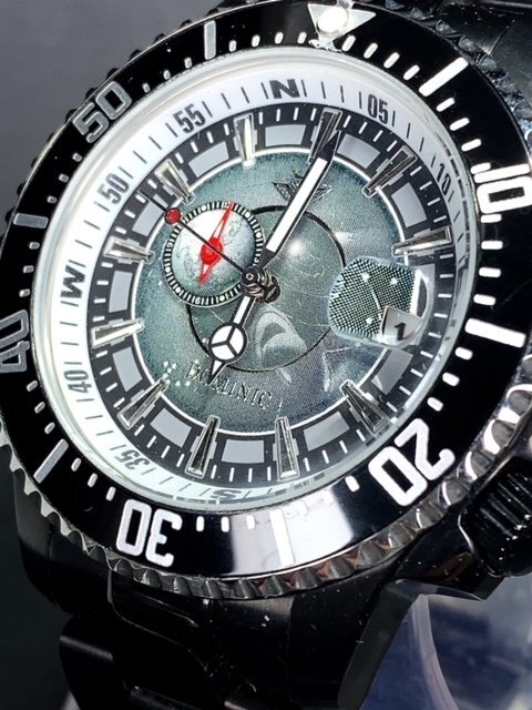 新品 正規品 ドミニク DOMINIC 自動巻き 腕時計 オートマティック カレンダー 防水 ステンレス アースギミック からくり時計 ブラック 宇宙_画像4