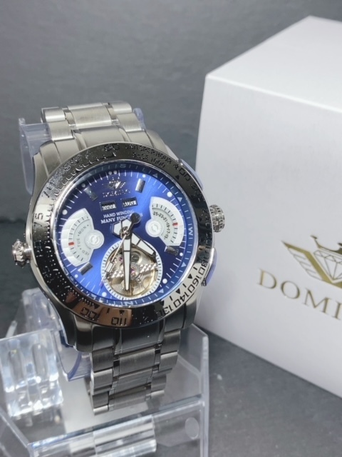  limitated model secret. from ..gimik installing new goods DOMINICdo Mini k regular goods wristwatch hand winding wristwatch stainless steel belt antique wristwatch blue 