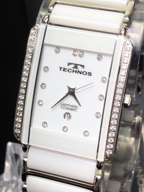 新品 TECHNOS テクノス 正規品 シルバー ホワイト カレンダー クォーツ アナログ腕時計 多機能腕時計 3気圧防水 サファイアクリスタル_画像4