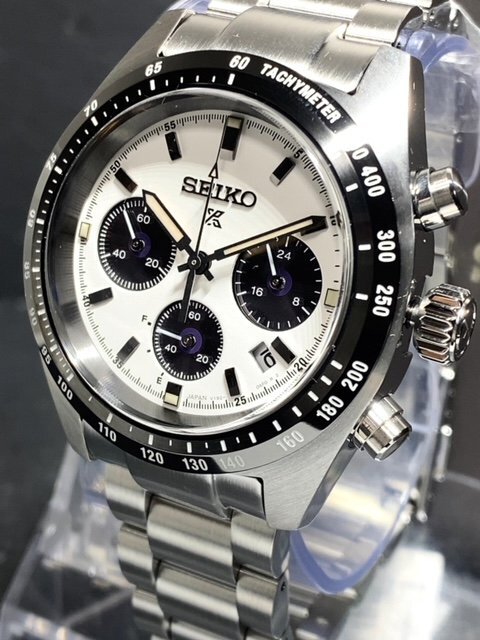 新品 SEIKO セイコー 腕時計 国内正規品 PROSPEX プロスペックス SPEEDTIMER スピードタイマー ソーラー クロノグラフ パンダ 　SBDL085_画像2