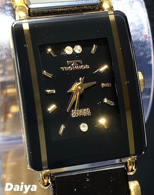 新品 TECHNOS テクノス 腕時計 正規品 アナログ腕時計 レディース 女性 クオーツ セラミック 3気圧防水 ブラック ゴールド プレゼントの画像1