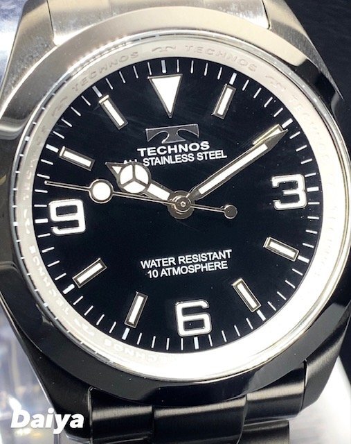 新品 TECHNOS テクノス 腕時計 正規品 アナログ腕時計 クオーツ ステンレス 10気圧防水 ビジネス シンプル ブラック メンズ プレゼント_画像1