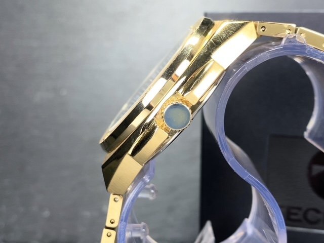 新品 テクノス TECHNOS 正規品 腕時計 アナログ腕時計 ソーラー ステンレス 3気圧防水 カレンダー ゴールド ブラック メンズ プレゼントの画像5