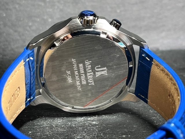 新品 JAPAN KRAFT ジャパンクラフト 正規品 クオーツ 腕時計 ビジネスウォッチ サン＆ムーン ジャパンムーブメント メンズ ブルーの画像9