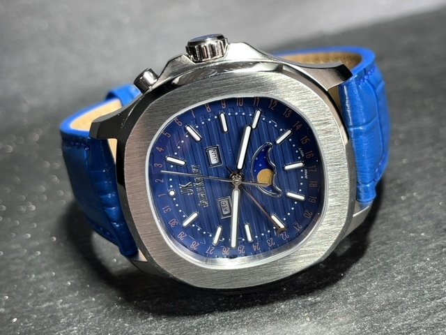 新品 JAPAN KRAFT ジャパンクラフト 正規品 クオーツ 腕時計 ビジネスウォッチ サン＆ムーン ジャパンムーブメント メンズ ブルーの画像6