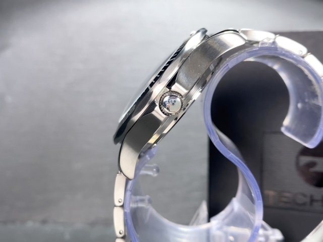 新品 TECHNOS テクノス 腕時計 正規品 アナログ腕時計 クオーツ カレンダー 10気圧防水 ステンレス シンプル ブラック シルバー メンズの画像5