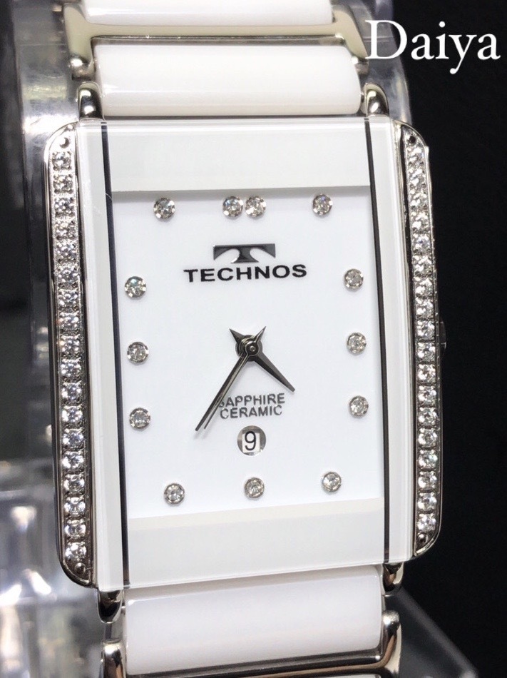 新品 TECHNOS テクノス 正規品 シルバー ホワイト カレンダー クォーツ アナログ腕時計 多機能腕時計 3気圧防水 サファイアクリスタル_画像1