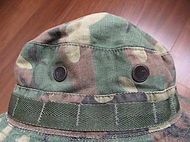 1980 period leaf camouflage b- knee hat size inscription 7*3/8 59cm( man military military uniform Vintage Vintage 