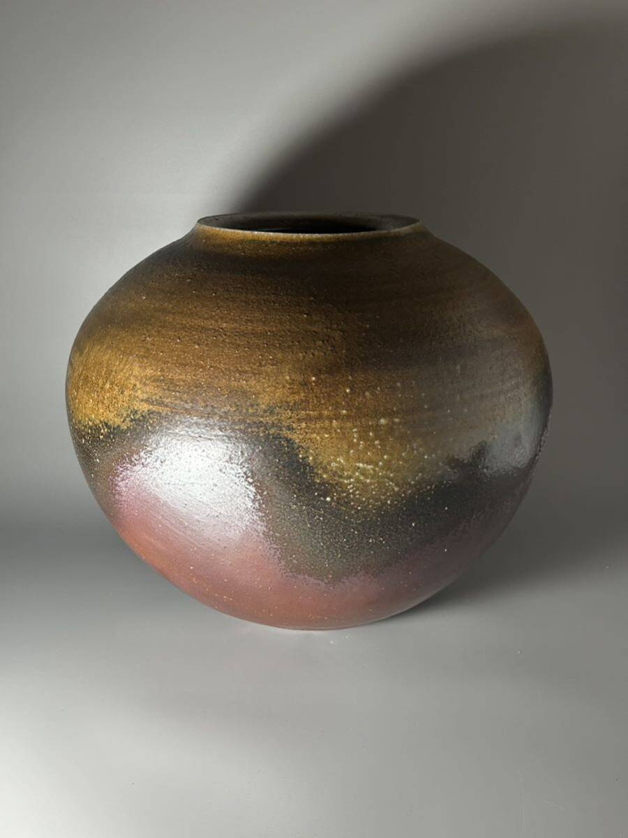  Bizen . ceramic art house forest hill . high-end work . also box also cloth height 32.5. prefecture exhibition other go in . earth . fire . ash . charcoal almost unused storage goods old fine art tea utensils work of art present-day ceramic art 