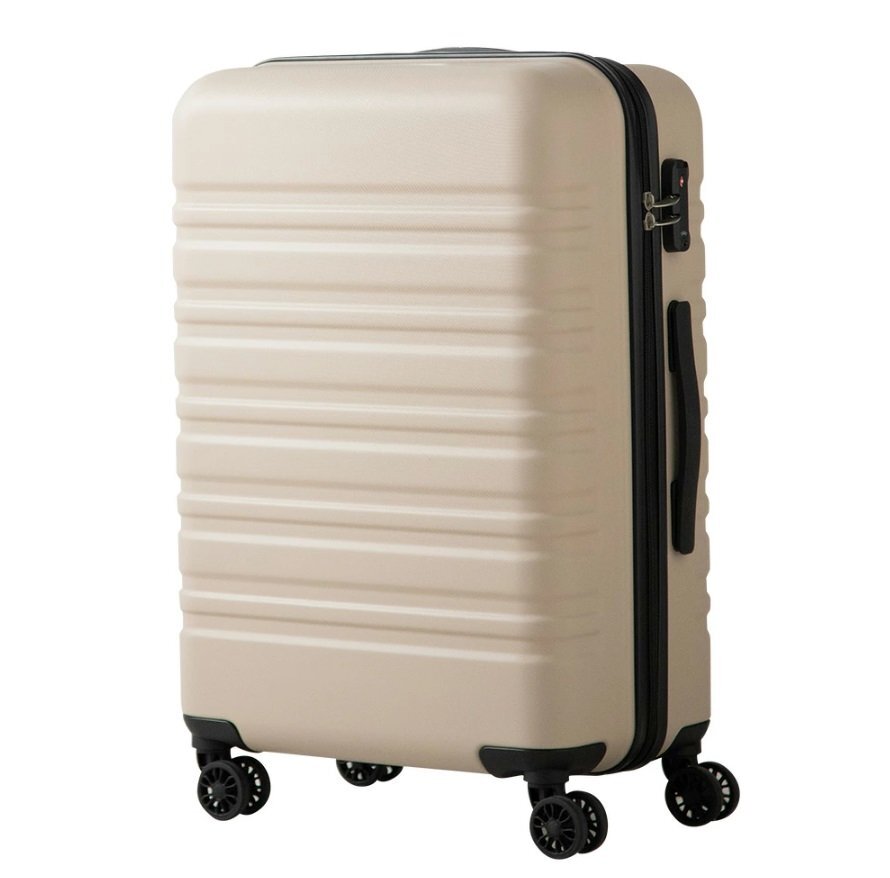 【訳アリ品】スーツケース 中型 キャリーバッグ ー軽量 [TY8098 ファスナータイプ Mサイズ] エクルベージュ TSAロック(W)[015]の画像1