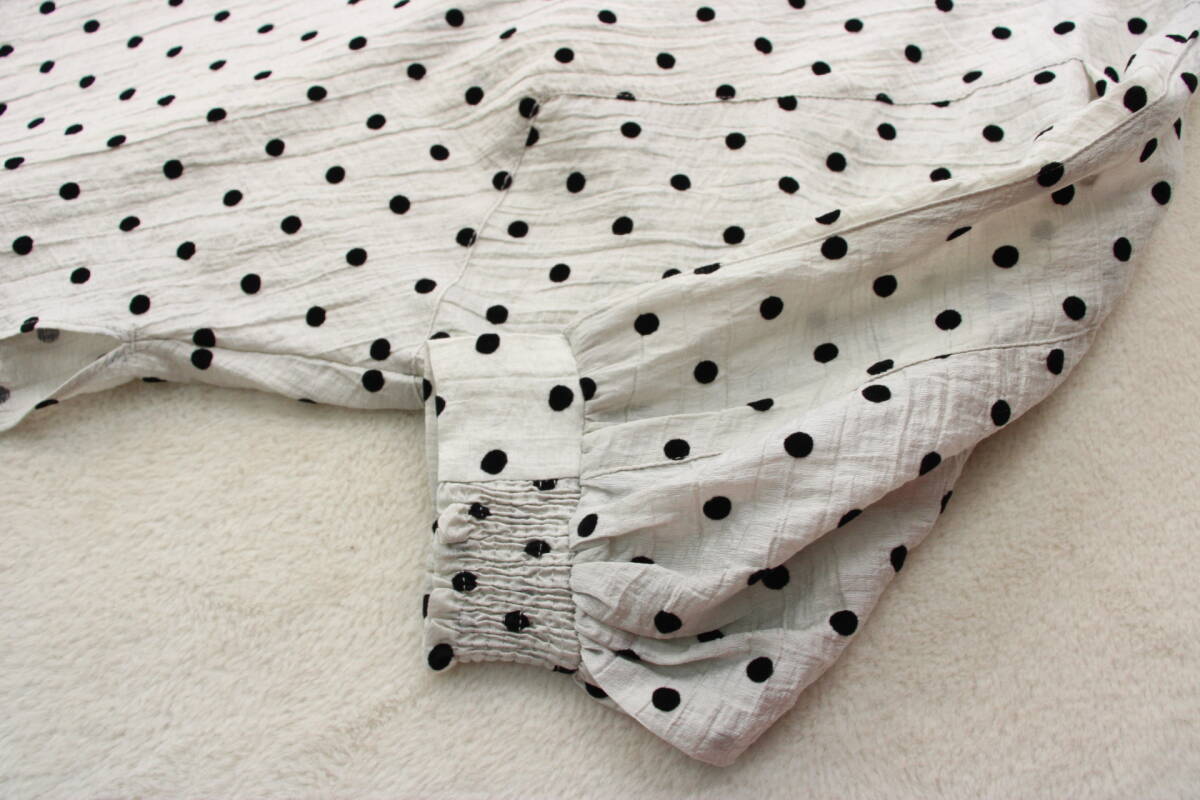 4-1823 новый товар tuck плечо точка блуза F размер 