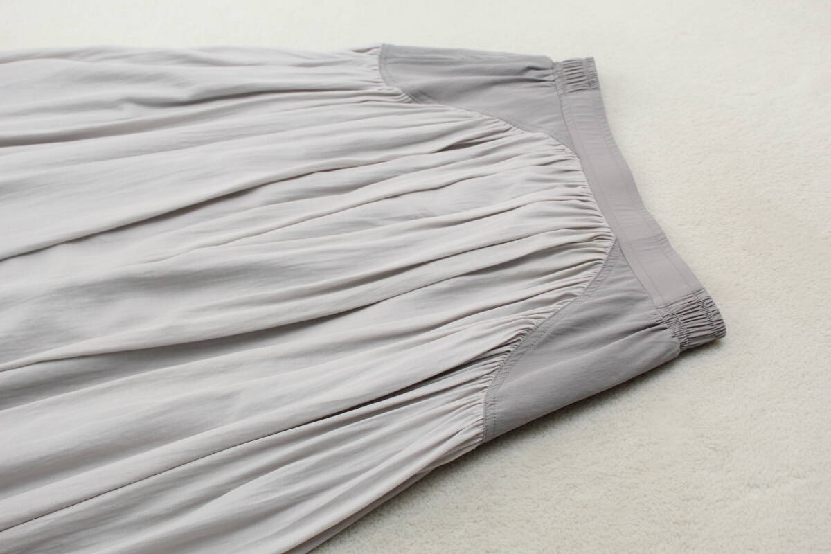 4-1918 новый товар талия резина необычность материалы переключатель юбка в сборку серый M размер 