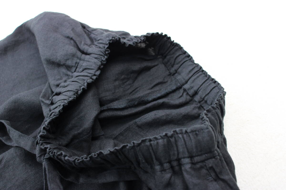 5-390 новый товар талия резина linen легкий брюки черный F размер 