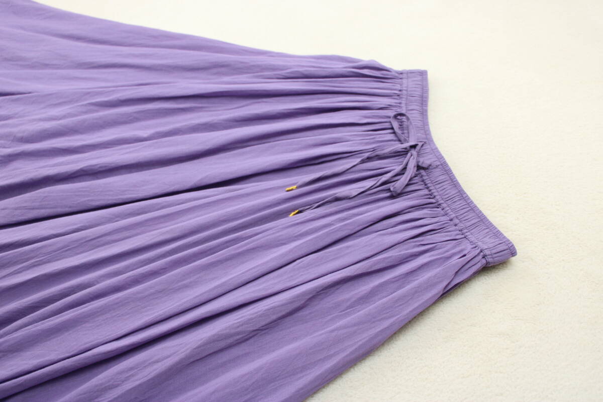 5-426 новый товар талия резина хлопок Boyle юбка в сборку лиловый M обычная цена Y12,850