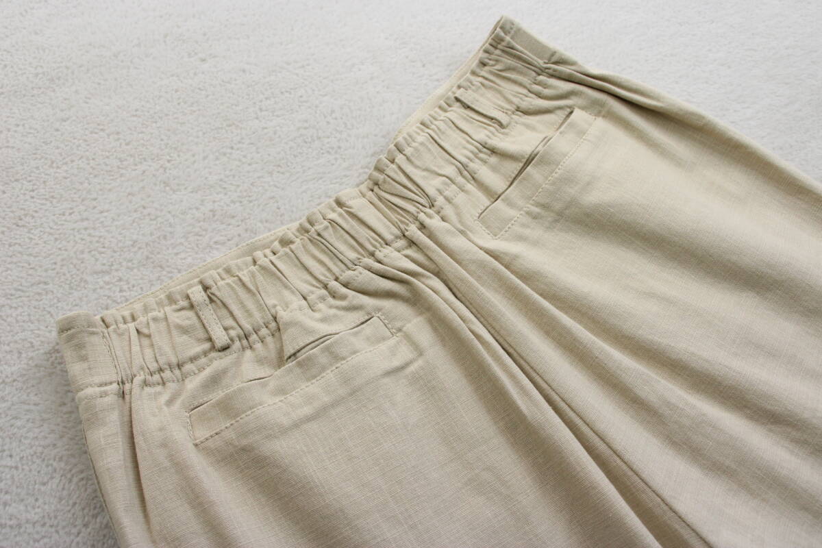 3-172 new goods waist rubber flax . wide pants 