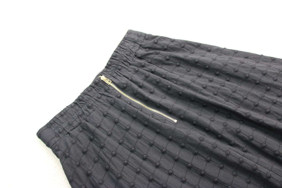 5-222 новый товар талия резина точка квадратное вышивка flair юбка F размер 