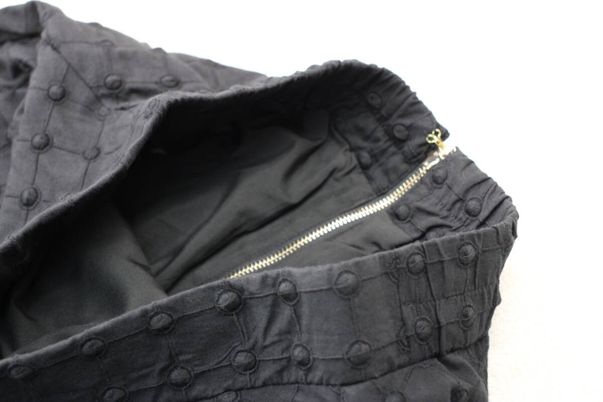 5-222 новый товар талия резина точка квадратное вышивка flair юбка F размер 