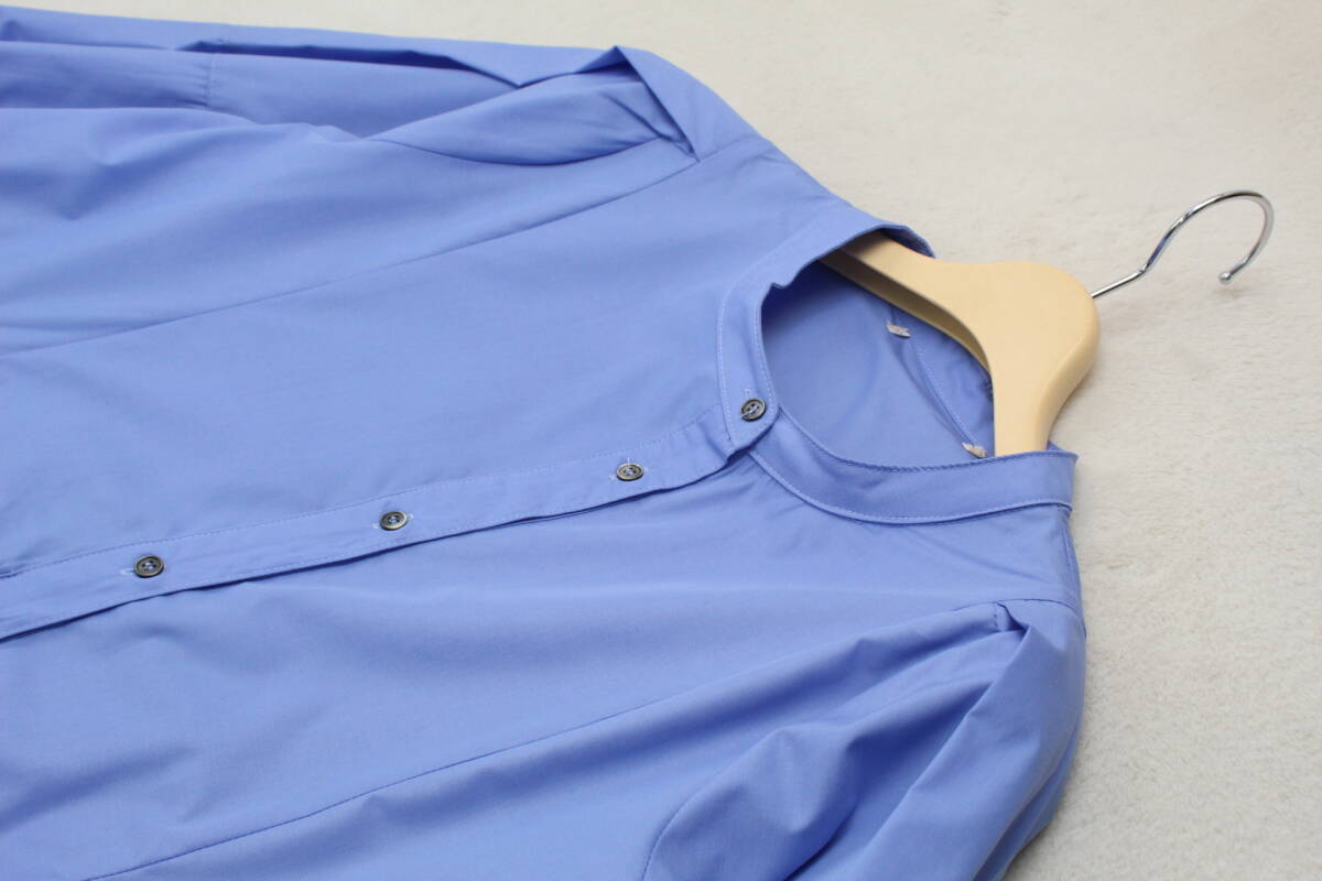 4-1976 新品 タックシャツワンピース ブルーFサイズ_画像3