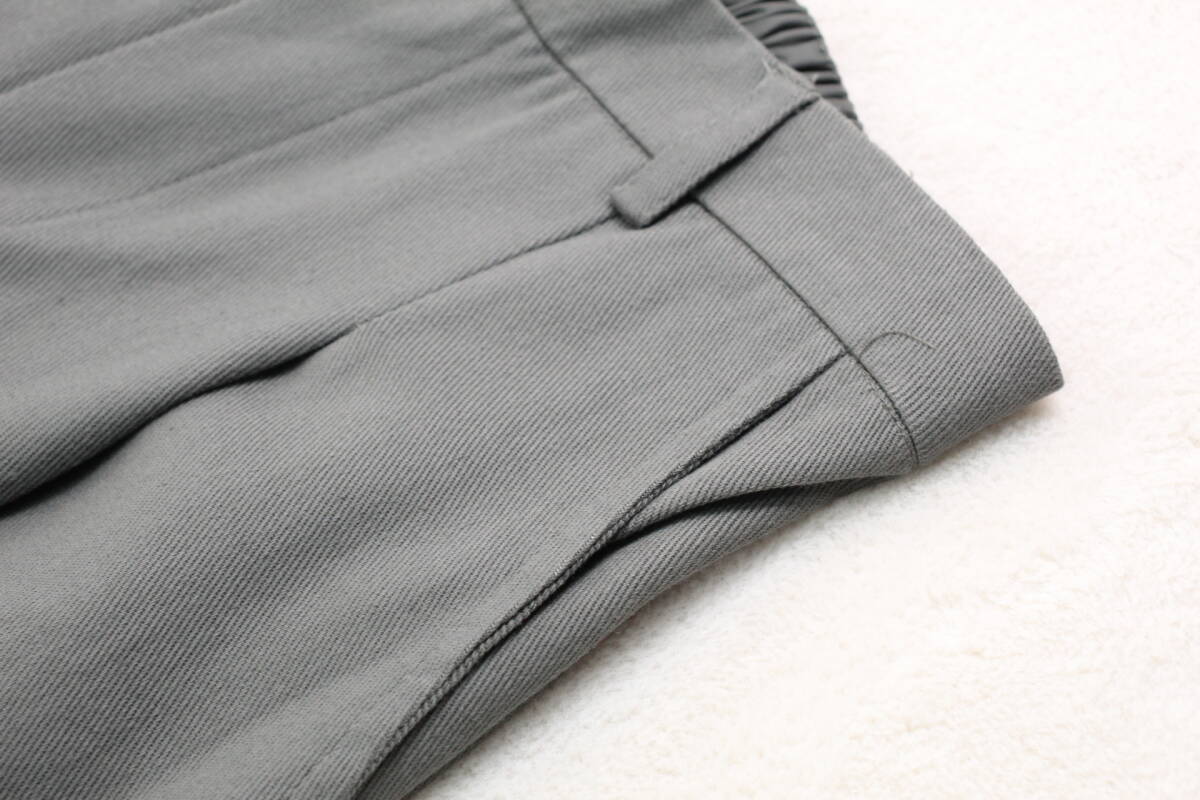 4-1941 new goods waist rubber cotton 100% tuck wide pants khaki F size 