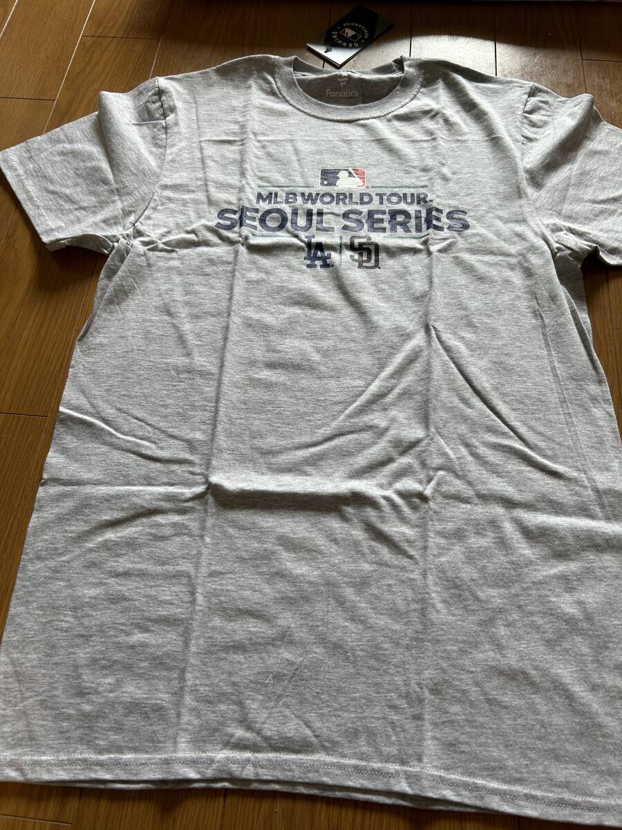 大谷翔平、ダルビッシュ出場 2024 MLB ワールドツアー ソウルシリーズ ドジャースvs パドレス Tシャツ メンズM サイズ の画像4