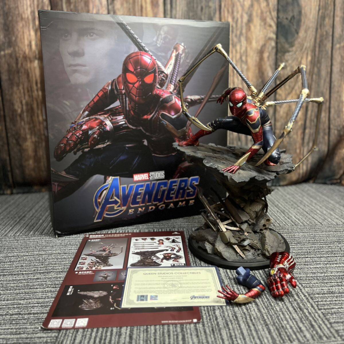 Queen Studios Avengers Infinity * War железный * Spider 1/4 старт chu- Человек-паук SPIDERMAN фигурка DX версия 