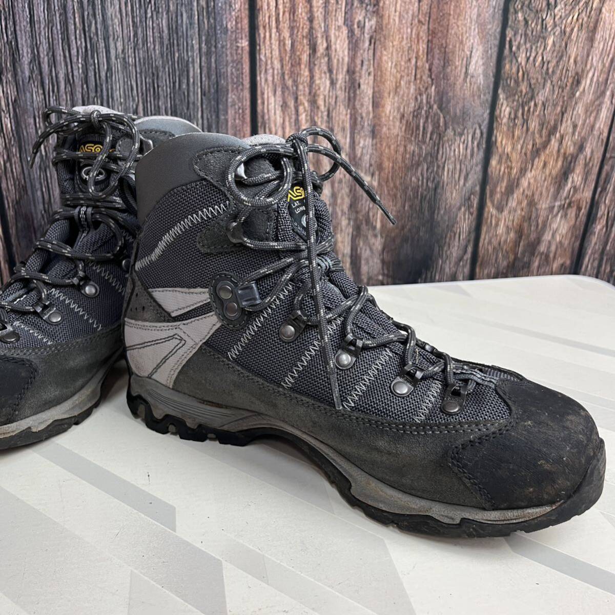 ASOLO トレッキングシューズ 登山靴 アゾロ グレー USA8 26.5cm メンズ ゴアテックス ビブラムソール アウトドア