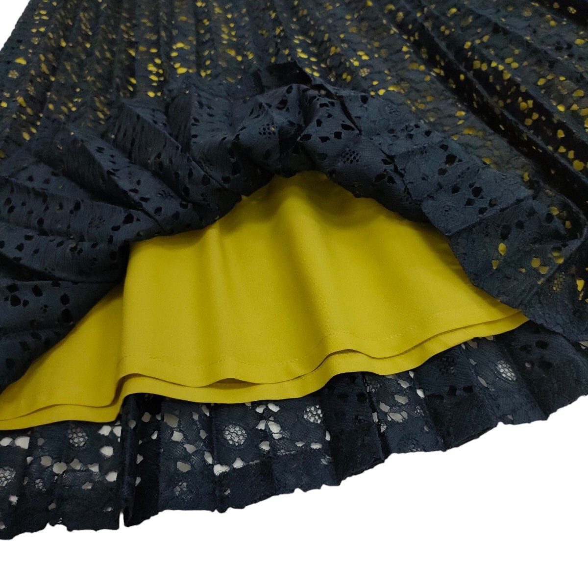 [ beautiful goods ]JOURNAL STANDARD L*ESSAGE / Journal Standard re surge . long Grace pleated skirt navy 36 size I-3894