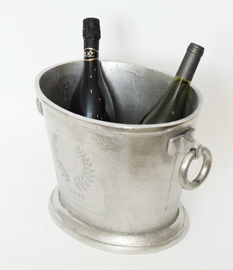 輸入雑貨 ワインクーラー 白ワイン スパークリング シャンパン スプマンテ カバ シャビーシック アンティーク 姫系 PM-16944 送料無料_メタル素材で実用的