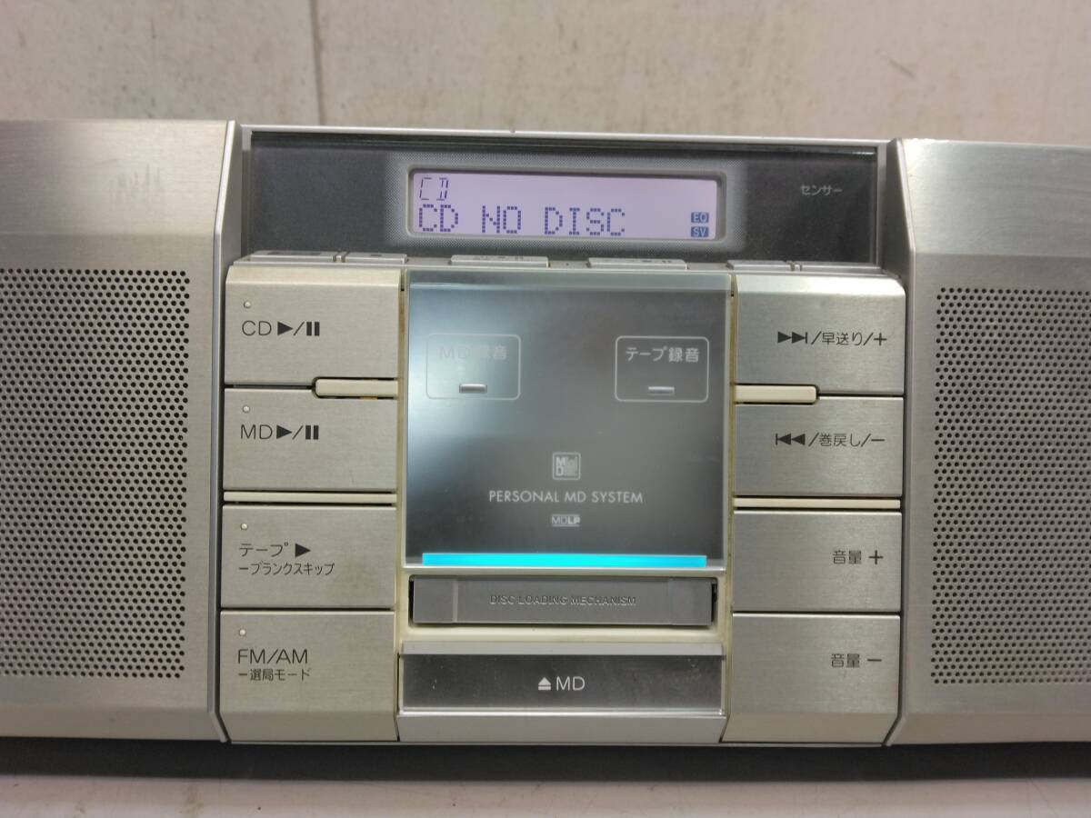 ☆Panasonic パナソニック ラジカセ RX-MDX85 CD MD テープ ラジオ FM AM MD 電源コード付属！100サイズ発送_画像2