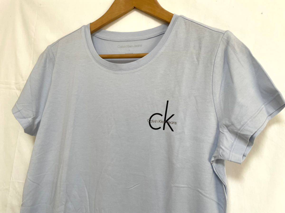 新品■CK カルバンクライン レディース 半袖シャツ L ブルー ロゴ Tシャツ_画像5