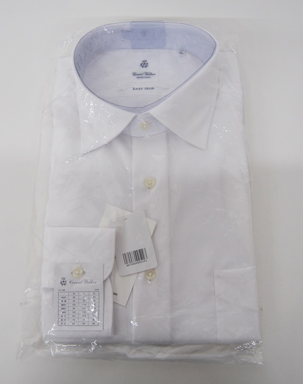 新品■COVENT WALKER コベントウォーカー メンズ 長袖カッターシャツ XL ホワイト 綿100% ビジネスシャツ_画像1
