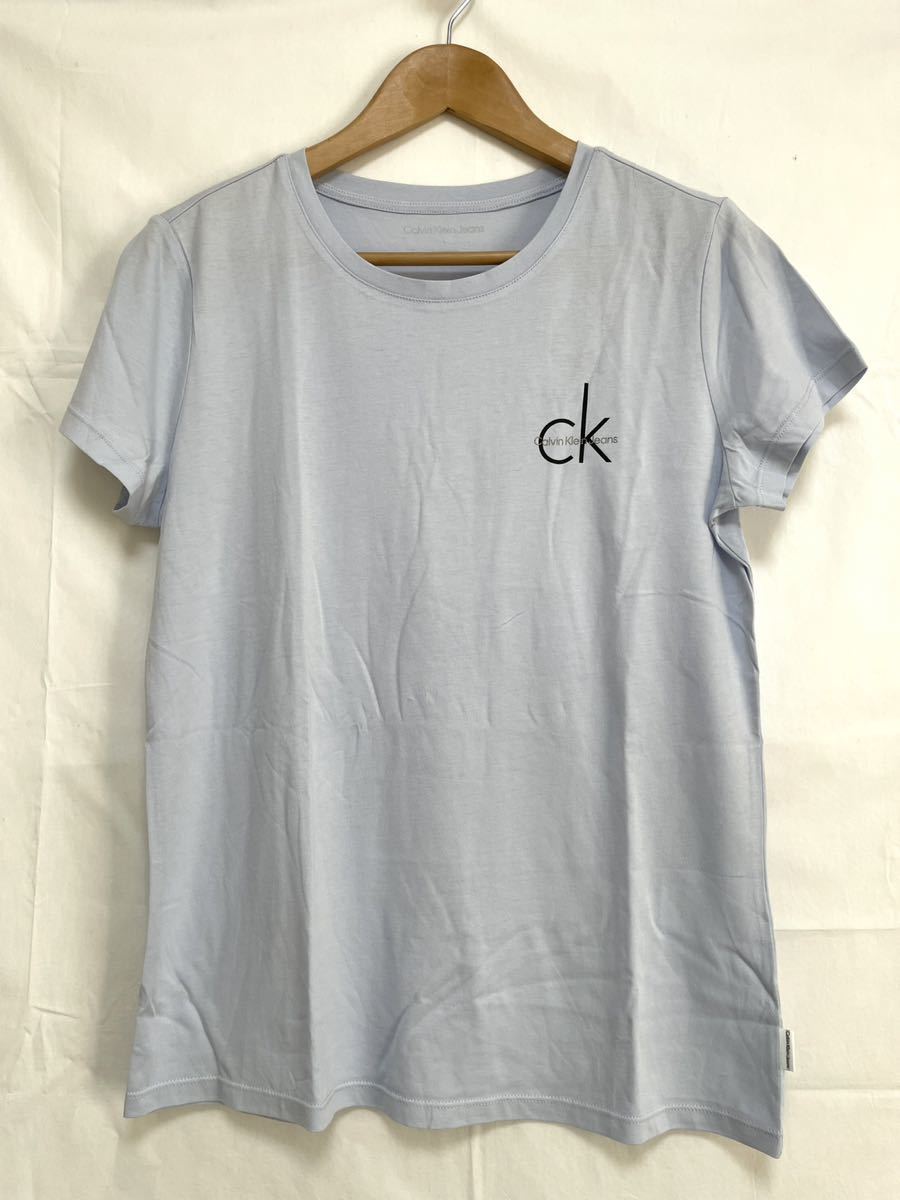 新品■CK カルバンクライン レディース 半袖シャツ L ブルー ロゴ Tシャツ_画像3