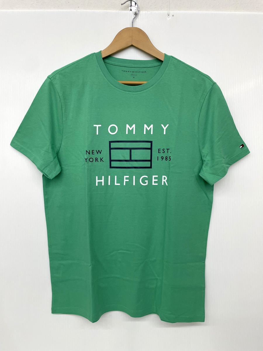 TOMMYHILFIGER トミーヒルフィガー メンズ 半袖Tシャツ L グリーン 緑 ロゴ_画像2