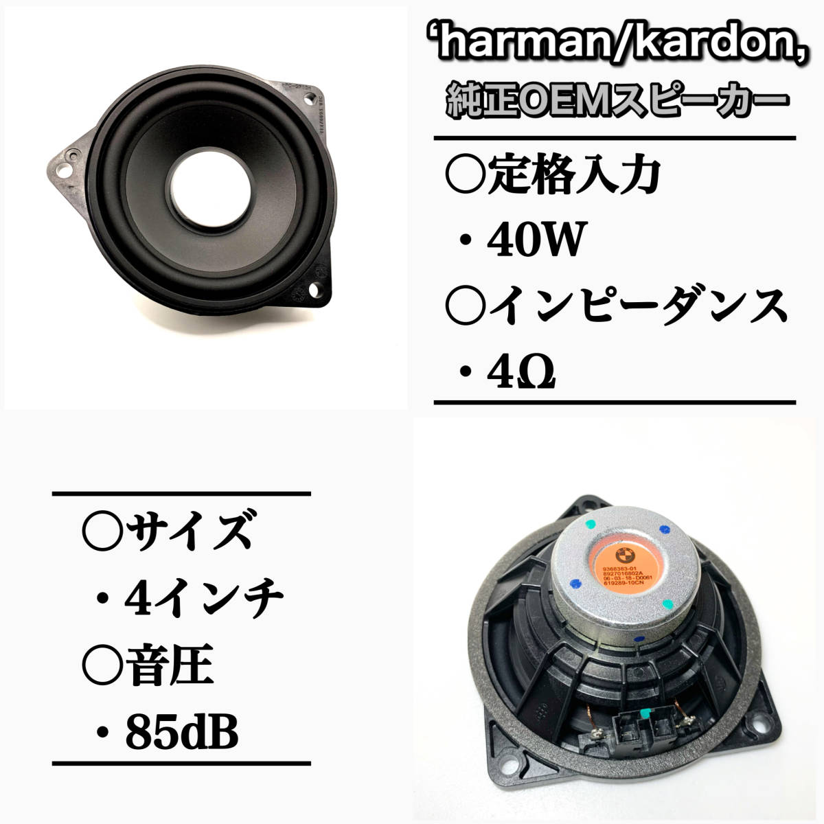 BMW 5シリーズ　G30/G31 harman/kardon ハーマンカードン　センタースピーカーセット　ミッド　ツイーター 専用カバー　純正品質