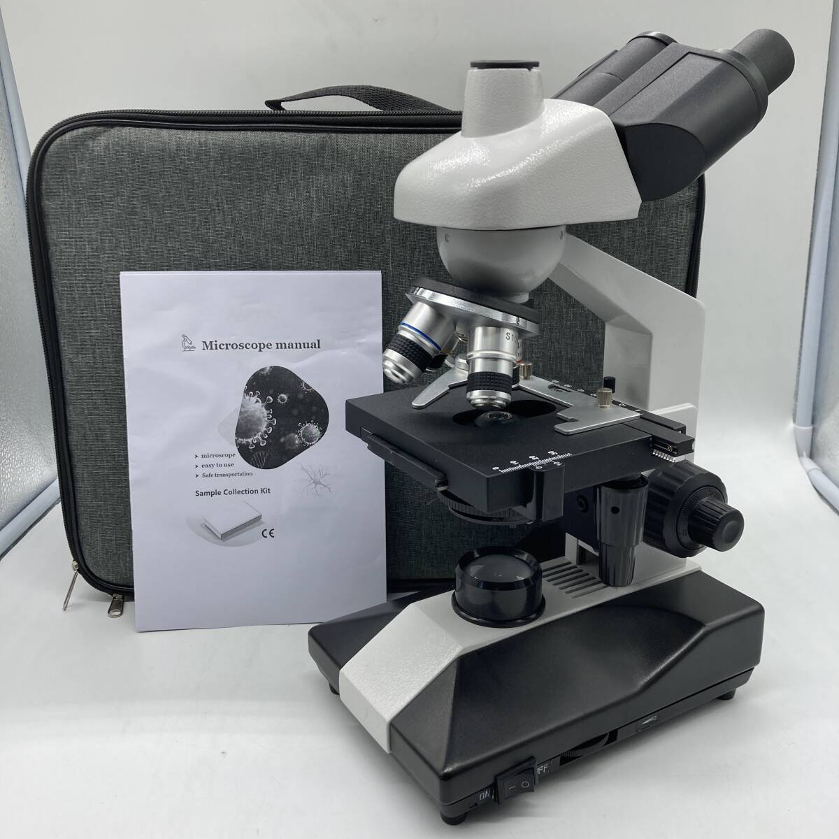 【通電確認済】Herwicm 複合 双眼顕微鏡 40X-2000X /Y21621-L3_画像1