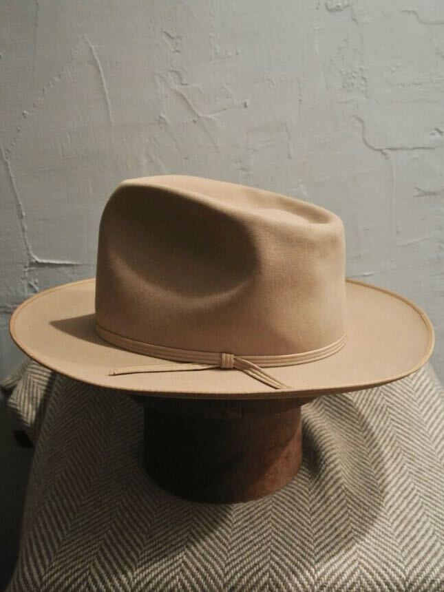 40s VINTAGE 3X STETSON 7 5/8 ヴィンテージ ステットソン オープンロード 61cm サンドベージュ ジョニーデップ ウェスタンハット RRL 60cmの画像3