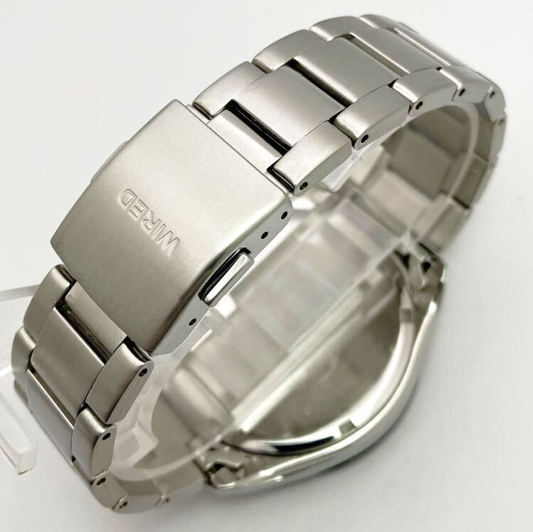 良品☆電池新品☆送料込☆セイコー SEIKO ワイアード WIRED クロノグラフ スモセコ メンズ腕時計 ブラック VK63-K006 AGAW401