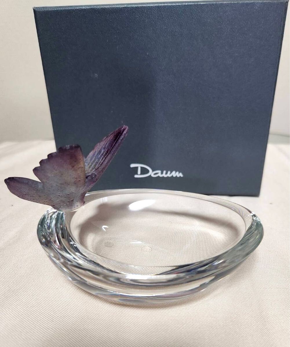 Daum Crystal ドーム クリスタル パピヨン トレイ 展示歴有り Daum Crystal ドーム クリスタル パピヨン トレイ 展示歴有り