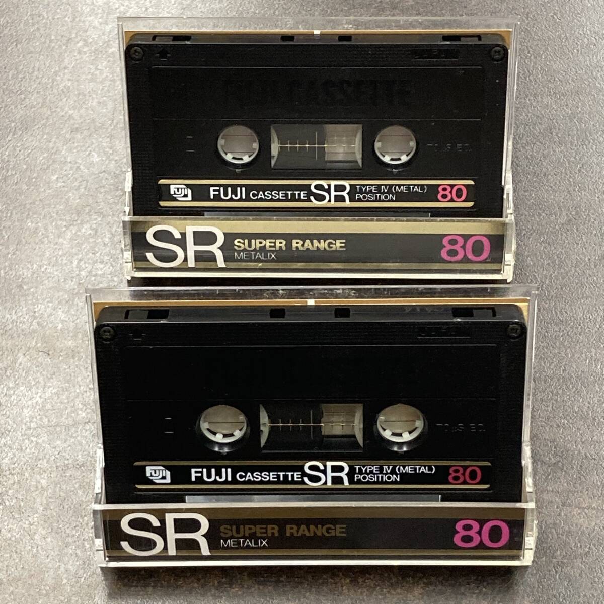 1928BT Fuji SR 80 minute metal 2 ps cassette tape /Two FUJI SR 80 Type IV Metal Position Audio Cassette