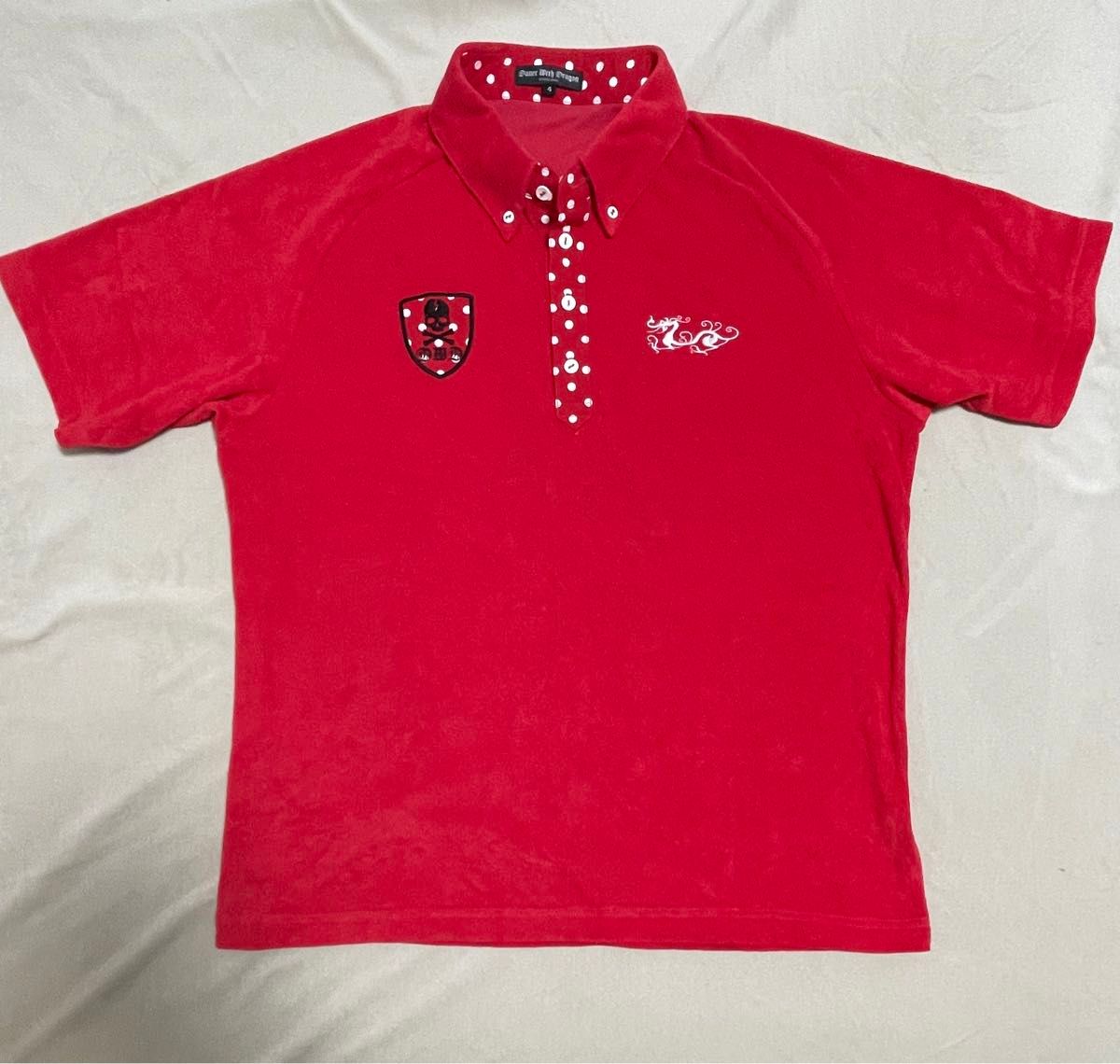 ダンスウィズドラゴン DWD ゴルフ　パイル地ストレッチ　ポロシャツ　サイズ4 美品