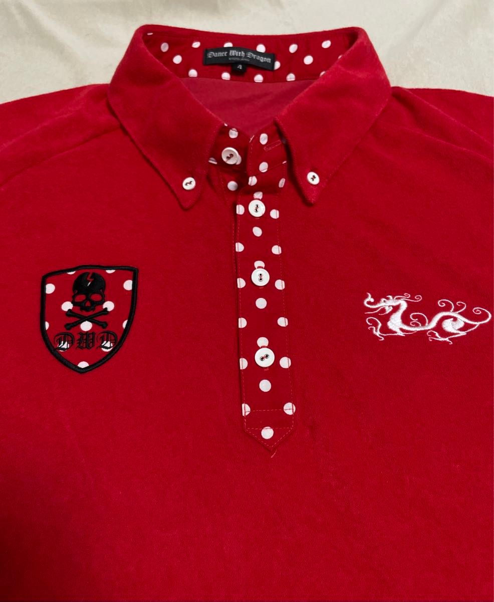 ダンスウィズドラゴン DWD ゴルフ　パイル地ストレッチ　ポロシャツ　サイズ4 美品