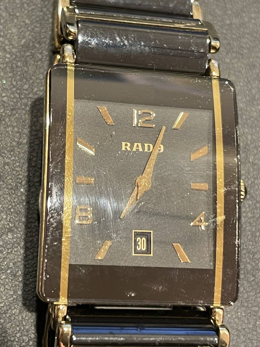 1905 RADO ラドー DIASTAR 160.0381.3 クォーツ 腕時計 ダイヤスター メンズ腕時計 黒文字盤 ゴールド ブラック クオーツ_画像2