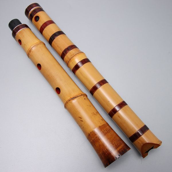 Y973. высококлассный традиционные японские музыкальные инструменты [ Kobayashi один замок ] произведение ( 2 печать ) серебряный ... кото старый . серебряный sanshin панцирь черепахи наматывать .. внутри . краска 2 сяку сякухати /. приятный традиционное искусство старый бамбук дудка духовые инструменты Zaimei традиционные японские музыкальные инструменты 