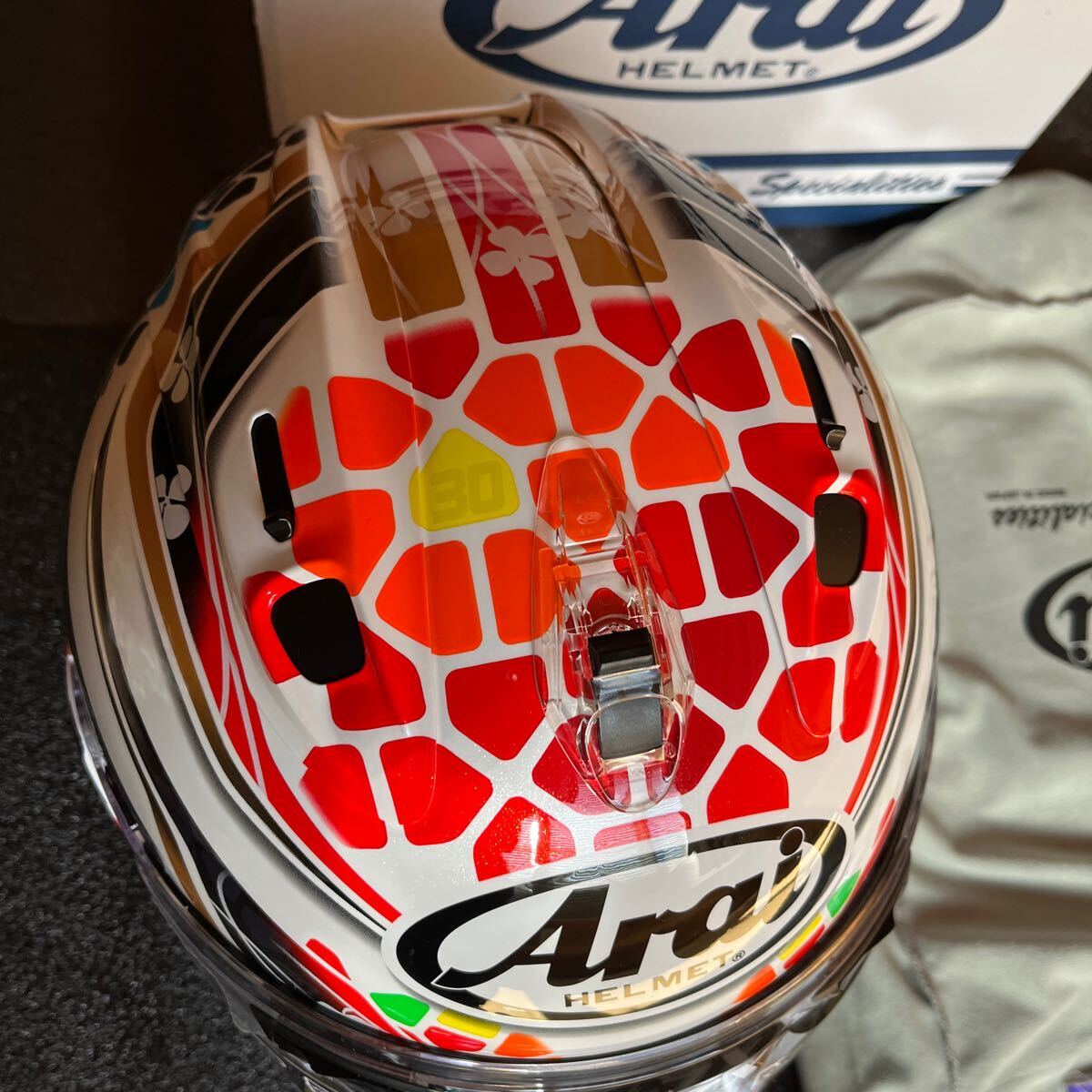 ARAI アライ RX-7X NAKAGAMI GP2 59-60cm L バイク ヘルメット ナカガミ MotoGP SS スポーツバイク サーキット レーサー 2輪用_画像2