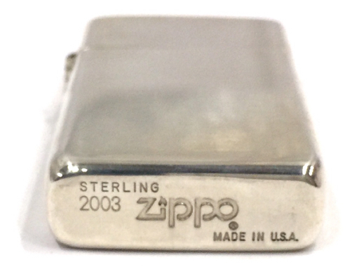 ZIPPO スターリングシルバー スリムタイプ オイルライター 保存箱付き 火花 ジッポの画像6